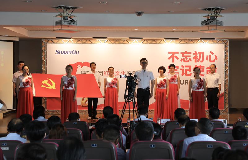 陜鼓戰(zhàn)略黨支部、投資證券黨支部聯(lián)合參賽隊表演主題朗誦《七月的天空》.jpg